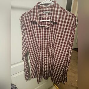 Express Men's Burgundy Plaid Shirt